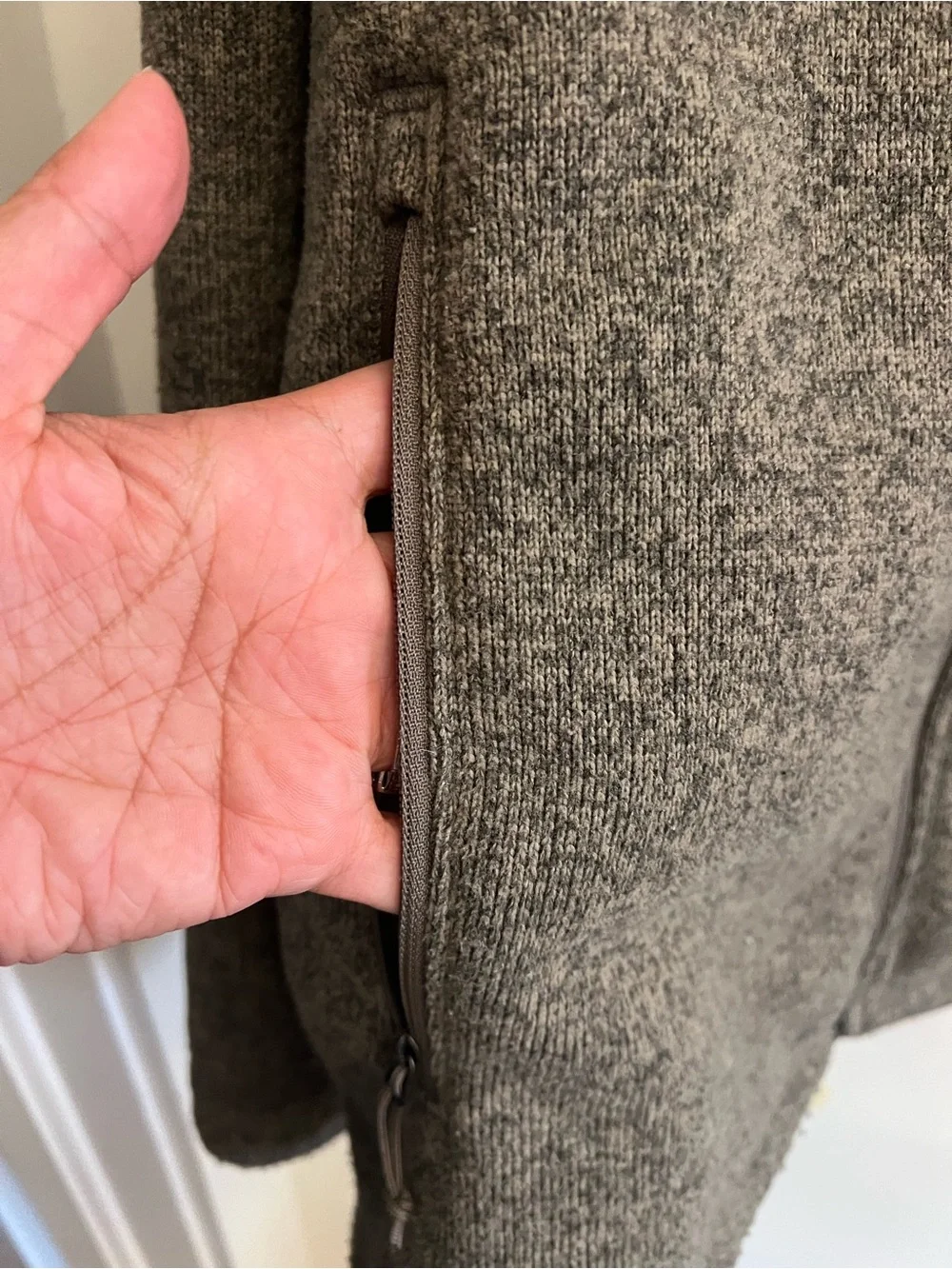 The North Face Men's Heather Olive Gray Full‑Zip Fleece Jacket Size XL